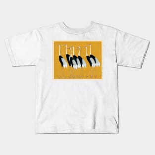 A traditional portrait of a flock of beautiful Japanese red crown crane by Ogata Korin Kids T-Shirt